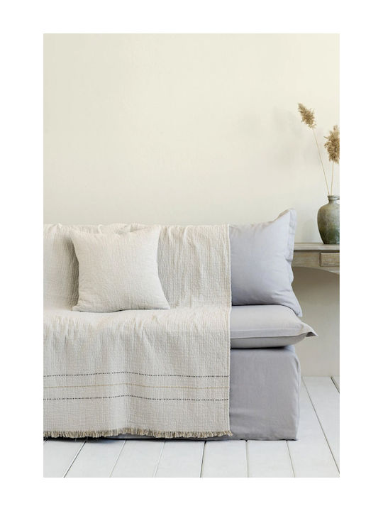 Nima Two-Seater Sofa Throw Azura 180x240cm. Ivory