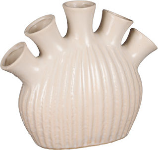 MSA Βάζο Κεραμικό Μπεζ Φ25xΥ21cm