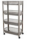 Plastic Kitchen Trolley 4-Tier Brown 46.5x26x79cm
