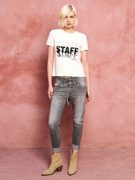 Staff Damenjeanshose in Boyfriend Passform Gray