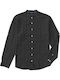 Langärmlig Leinen Hemd Black