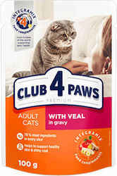 Club 4 Paws Wet Food for Adult Cat in Pouch with Cod and Beef 80gr 038015