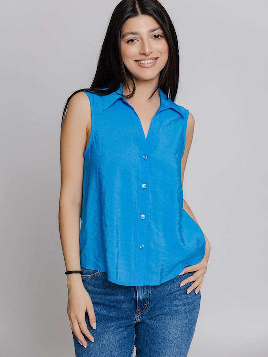 Vero Moda Women's Sleeveless Shirt Blue
