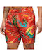 Ovin Hawaiian Ανδρικό Μαγιό Σορτς Waikiki Red με Σχέδια