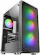 Mars Gaming MC-F Gaming Midi-Turm Computergehäuse mit RGB-Beleuchtung Schwarz