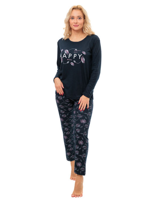 Winter Damen Pyjama-Set Blau