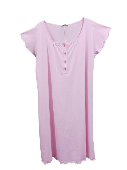 Sommer Baumwolle Damen Nachthemd Rosa Billy’s Fashion