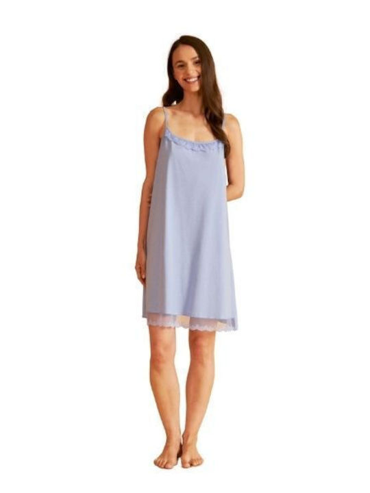 Harmony Sommer Damen Nachthemd Blau