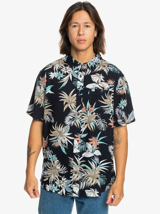 Quiksilver Men's Shirt Short Sleeve Blue