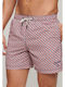 Flash M D4 Stud Printed 15' Swim Short Men's Swimwear Shorts Red with Patterns