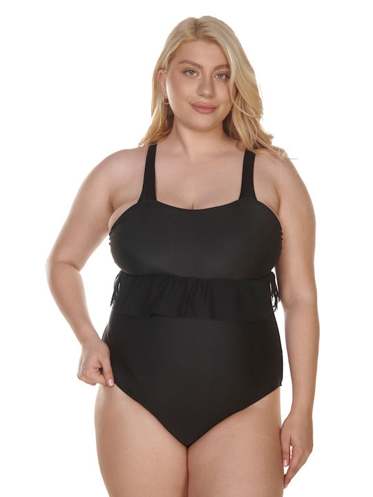 Comfort Plus Size Ολόσωμο Μαγιό Μαύρο