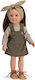Magic Baby Doll Nina Hazel Hair Brunette Corduroy rochie verde