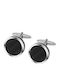 Ascot Cufflinks from Steel in Black Color