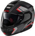 Nolan N90-3 N-Com Lighthouse 047 Flat Lava Grey/ Black / Red / Silver Motorradhelm Aufklappbar ECE 22.05