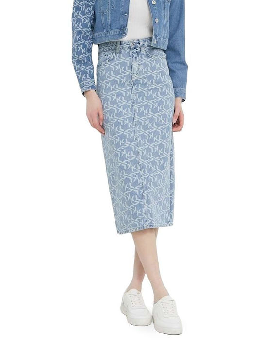 Karl Lagerfeld Denim Maxi Skirt in Blue color