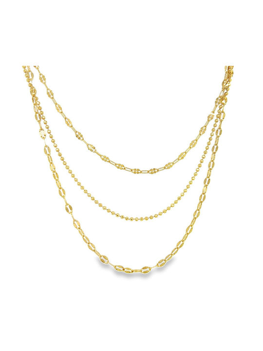 Xryseio Necklace Triple from Gold Plated Silver