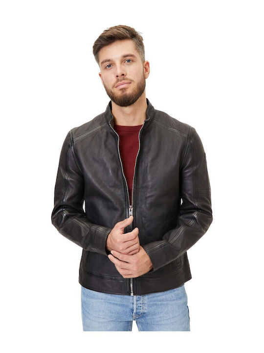 Mauritius Men's Leather Jacket Silver