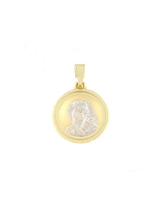 Ηώς Pendant Kids Charm with Virgin Mary made of Gold 14K PXUK1053