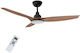 Life Apeliotes Deckenventilator 132cm mit Licht und Fernbedienung Nature