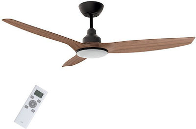 Life Apeliotes Deckenventilator 132cm mit Licht und Fernbedienung Nature