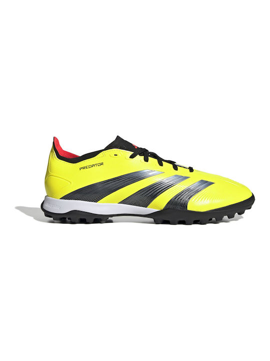 Adidas Predator 24 League Low Football Shoes TF with Molded Cleats Yellow 2 / Core Black / Solar Red