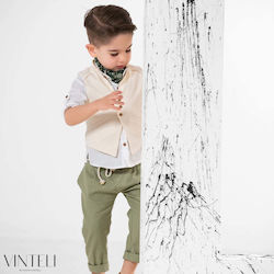 Vinteli Βαπτιστικό Κοστούμι για Αγόρι Εκρού 6τμχ