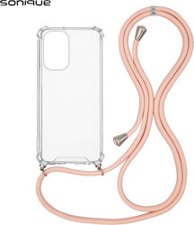 Sonique Back Cover Silicone with Strap Pink (Po...