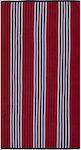 Nef-Nef Lines Red Cotton Beach Towel 180x100cm