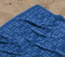 Nef-Nef Petrol Blue Cotton Beach Towel 160x80cm