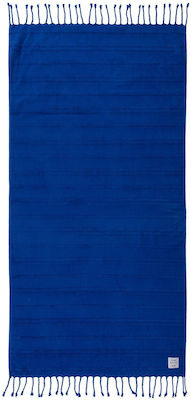 Nef-Nef Strandtuch Baumwolle Blau mit Fransen 160x80cm.