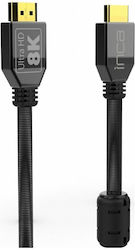 Inca IHD-21 HDMI 2.1 HDMI male - HDMI male 2m Μαύρο Inca IHD-21 HDMI 2.1 HDMI male - HDMI male 2m Μαύρο