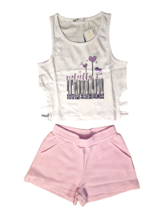 Nek Kids Wear Kids Set with Shorts Summer 2pcs Lilac