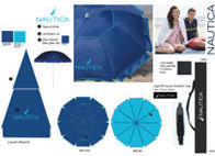 Chanos Foldable Beach Umbrella Aluminum Diameter 2.20m with UV Protection and Air Vent Blue