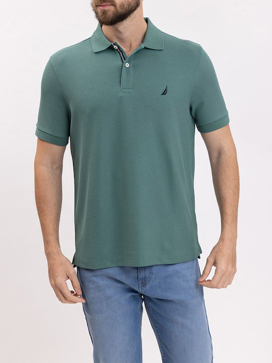 Nautica Men's Short Sleeve Blouse Polo Petrol