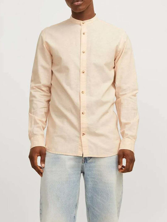 Jack & Jones Men's Shirt Long Sleeve Linen Apricot Ice