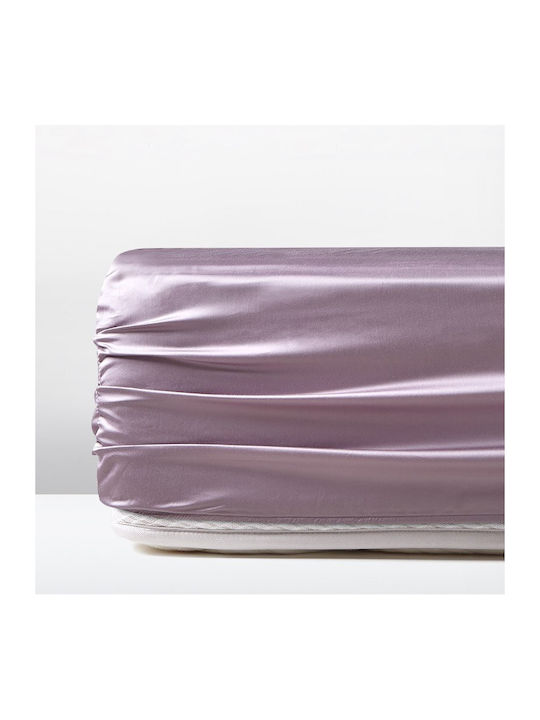 Charisma Cearșaf King Size cu Elastic 180x200+40cm. Violet Ice