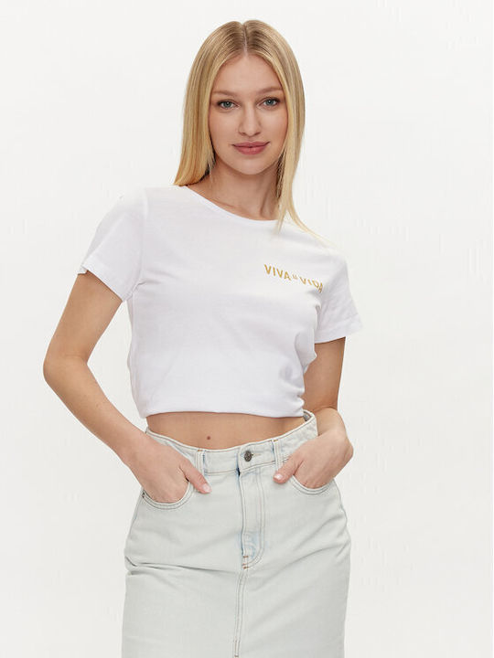 Noisy May Damen Oversized T-Shirt Weiß