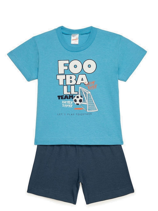 Minerva Kids' Pajamas Summer Blue Football