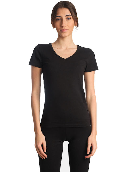 Paco & Co Tricou de damă Ellie Cotton Normal Fit Negru