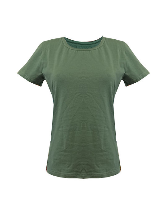 Paco & Co Women's T-shirt Base Cotton Normal Fit Khaki