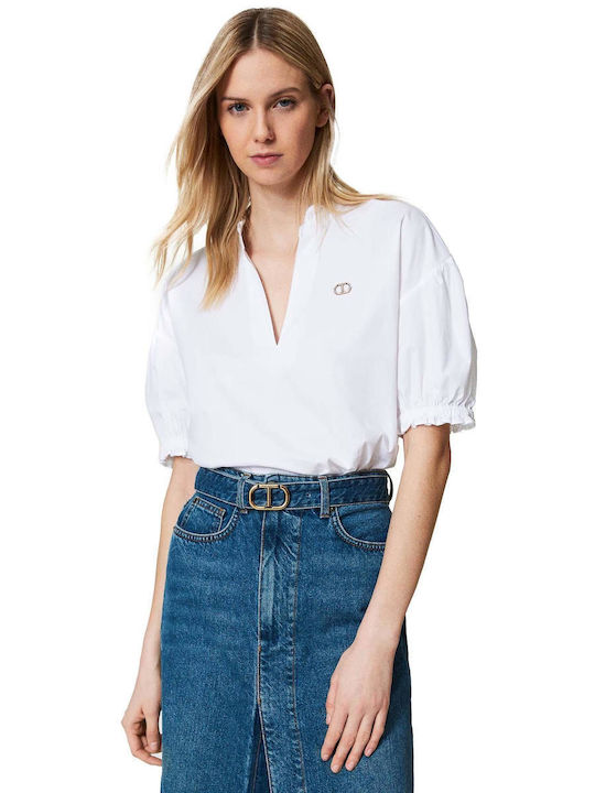 Twinset Bluză din poplin pentru femei Oval T 241tt2191