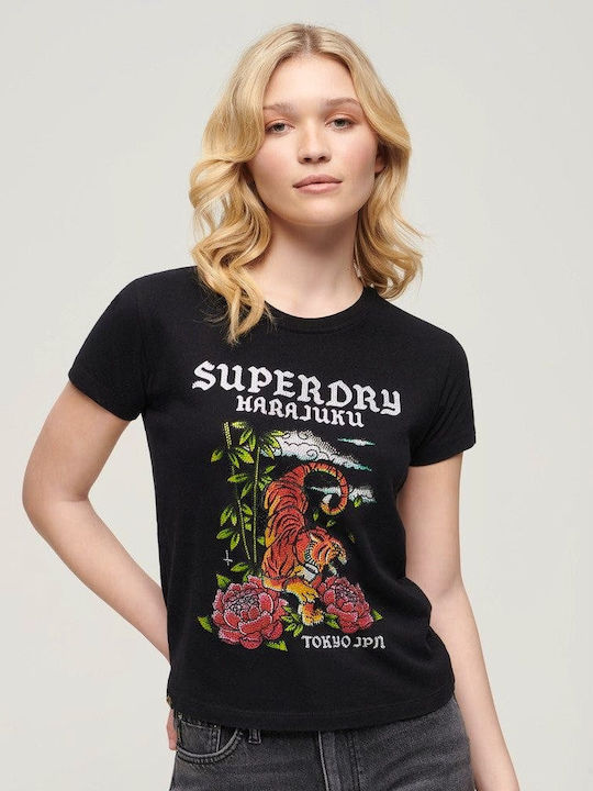 Superdry Damen T-Shirt Schwarz