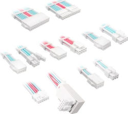 Kolink Psu Core Pro Braided Cable Extension Kit 12v-2x6 Typ 2 Brilliant White Neon Blue/pure Pink Corepro-ek-12vt2-bbp