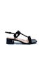 19V69 Wildleder Damen Sandalen in Schwarz Farbe