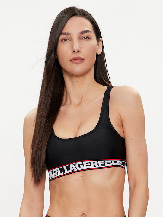 Karl Lagerfeld Sports Bra Bikini Top Black