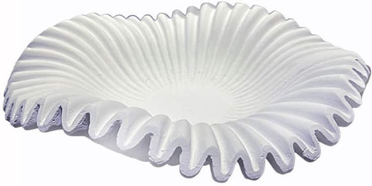 Art et Lumiere Διακοσμητική Πιατέλα Κεραμική Λευκή 37.5x37.5x11.5εκ.