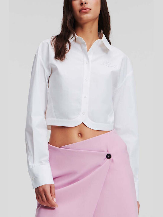 Shirt Crop Poplin Shirt 241w1602 100 White