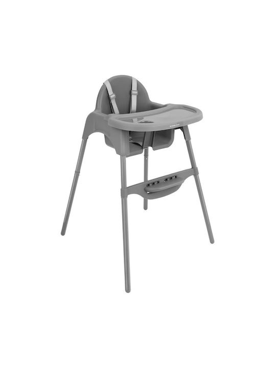 Kikka Boo Jammy Highchair 2 in 1 with Plastic Frame & Plastic Seat Gray