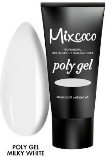 Mixcoco Poly Gel Νυχιών Λευκό 30ml