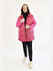 Leichte Steppjacke mit Kapuze Fuchsia 50